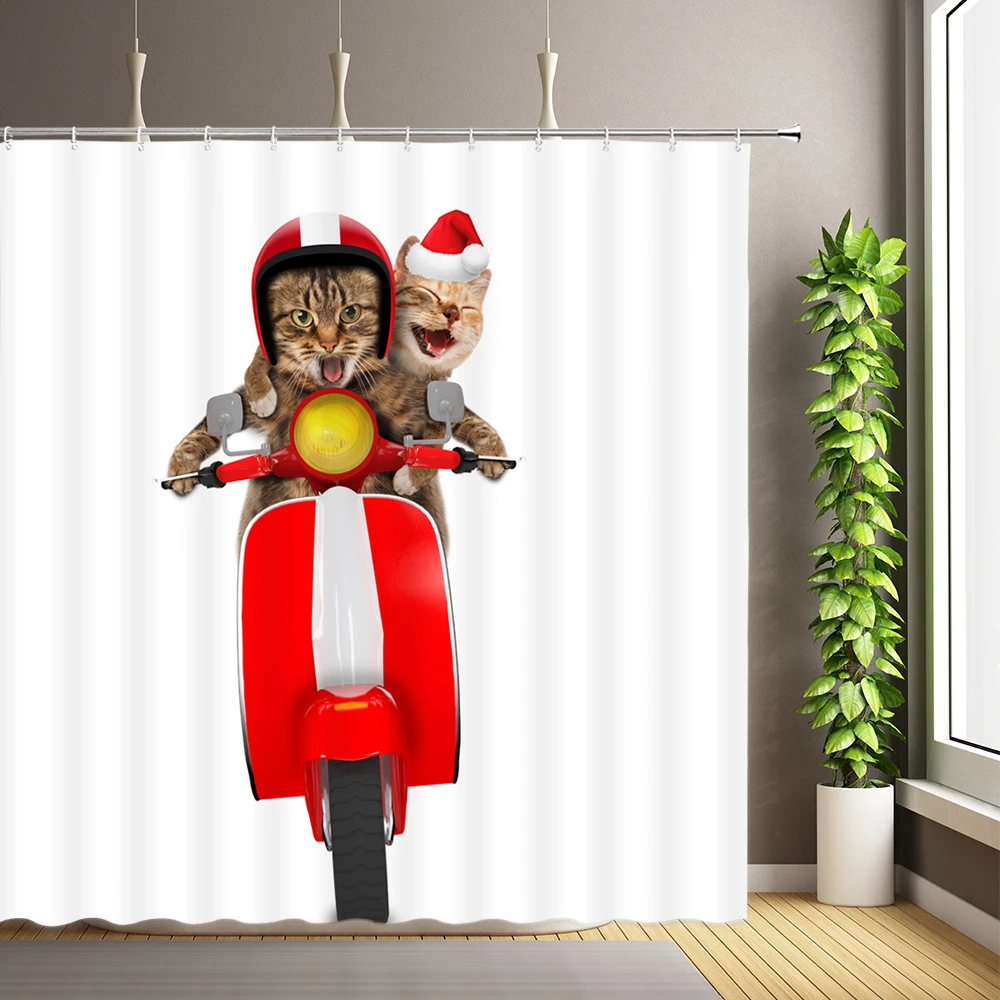 

Занавеска для душа в виде кошки, с крючками, 180*180 см