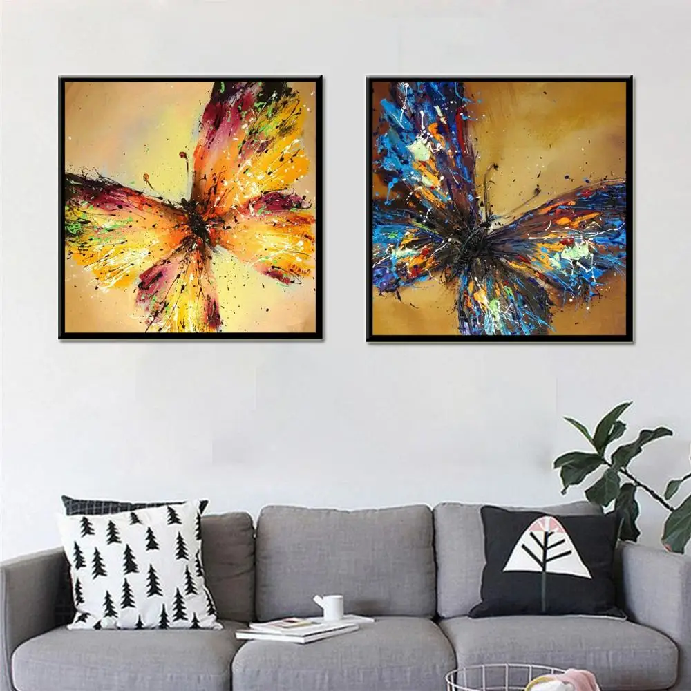 Diamond embroidered butterfly 5D DIY diamond round cross stitch living room bedroom decoration | Дом и сад