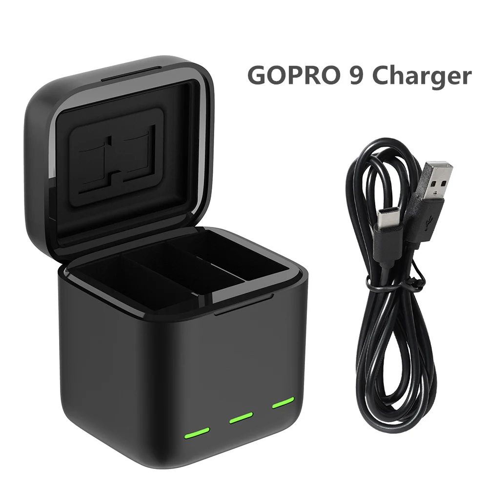 

Аксессуары для Gopro 10 зарядное устройство с 3 слотами для GoPro Hero10 черное зарядное устройство с 3 способами зарядки для Go Pro 9 Аксессуары для каме...