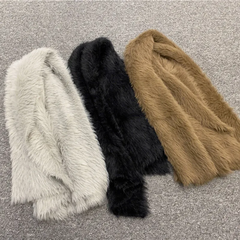 

2021 New Women Mid-length Scarf Knitwear Solid Color Simple Fashion Ladies Warm Scarfs