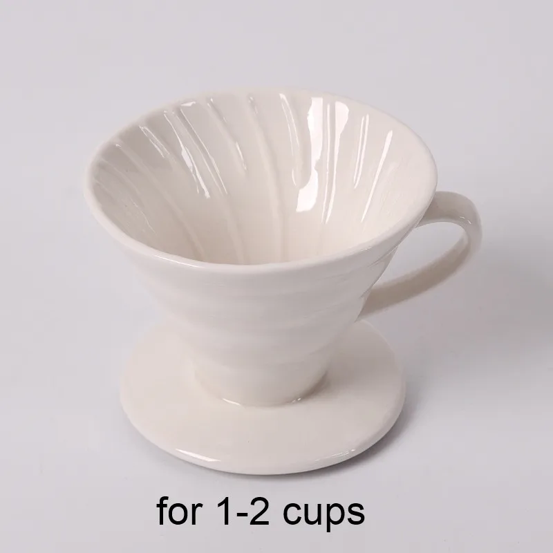White S V60 стильная кофейная чашка с капельным фильтром 1-4Cups, Перманентная наполняемая кофеварка с отдельной подставкой, керамическая кофейная капельница с двигателем - Цвет: White S
