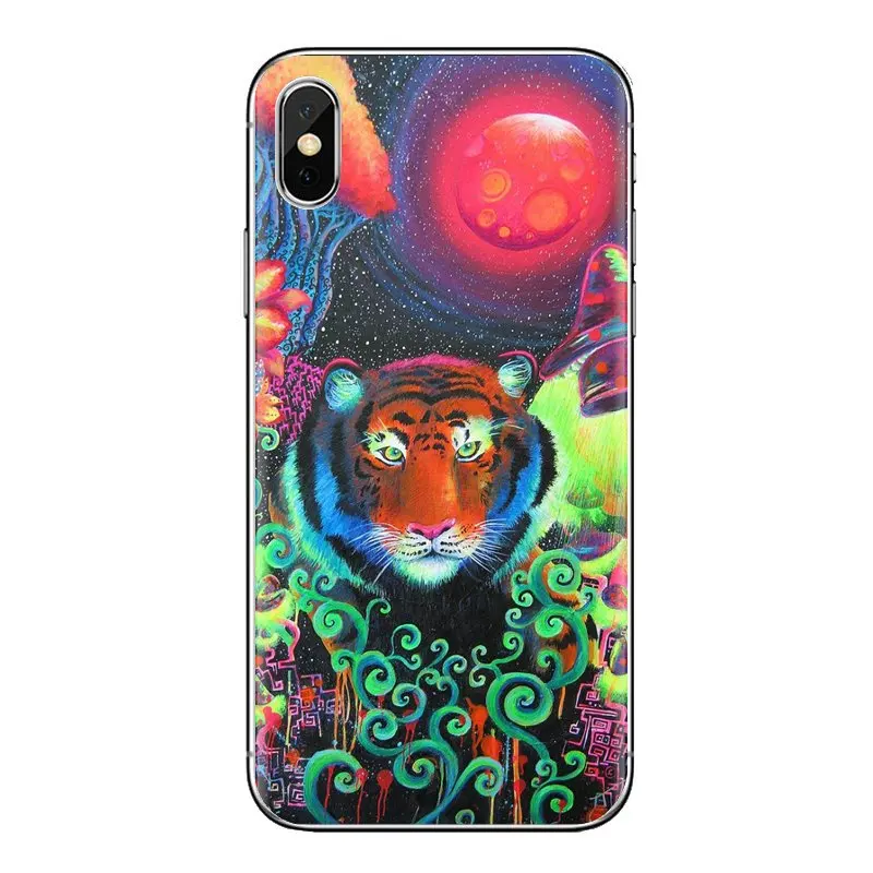 Trippy Feral Digital Tiger fractal For Xiaomi Redmi 4 3 3S Pro Mi3 Mi4 Mi4i Mi4C Mi5 Mi5S Mi Max Note 2 TPU Transparent Case |