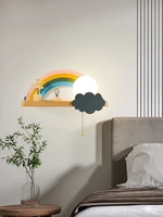 Creative rainbow wall lamp For home wood shelf led lights cute children's room lamps personality bedroom decor light fixtures