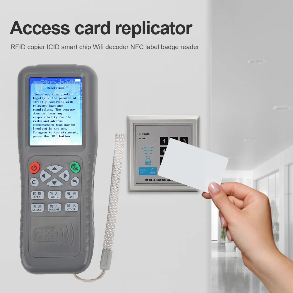 

Карманная идентификационная/интегральная схема, клон смарт-карты, флэш-метка, RFID-ридер, записывающее устройство, Wi-Fi декодер, экран дисплея, ...