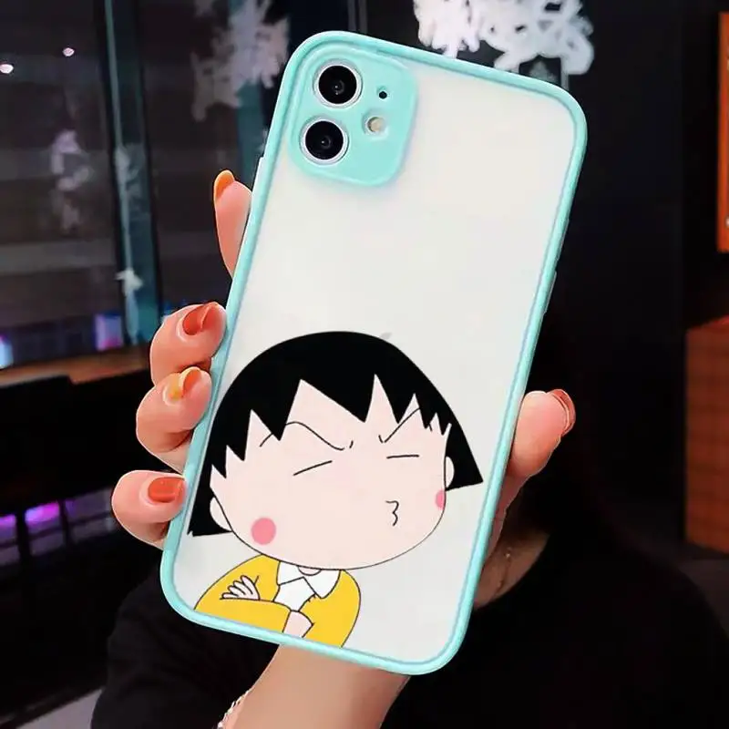 

Cartoon Chi bi Maruko Sakura Momoko Phone Cases Matte Transparent for iPhone 7 8 11 12 s mini pro X XS XR MAX Plus cover funda