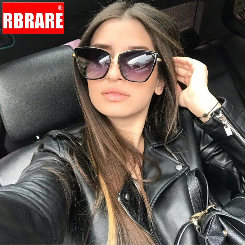 RBRARE, сплав, кошачий глаз, солнцезащитные очки для женщин, градиентные линзы, солнцезащитные очки, Ретро стиль, металл, Oculos Feminino, для путешествий, вождения, Gafas De Sol