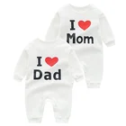 2 шт., детские комбинезоны с длинным рукавом и надписью I LOVE Dad  Mom