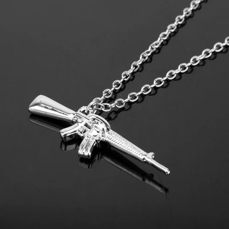 Новинка 2019 золотого и серебряного цвета ожерелье с пистолетным пистолетом для