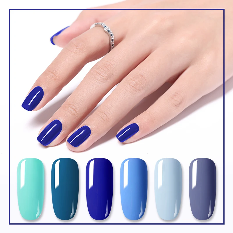 NEE JOLIE 8 мл синий цвет УФ-гель Одноцветный гель для дизайна ногтей отмачиваемый