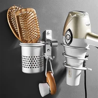 wall mount hair dryer holder rack bathroom rack shelf space aluminium hairdryer holder storage organizer bathroom accessories
