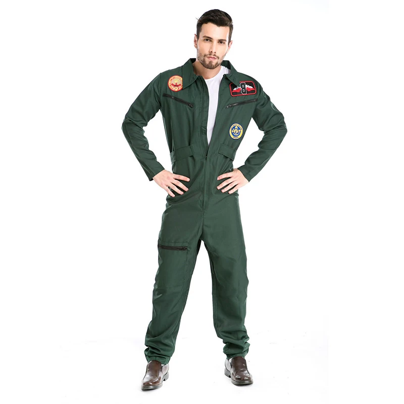 

Halloween Costumes Adult Mens Pilot Aviator Firefighter Costume Uniform Fancy Cosplay Costumes Clothing for Men