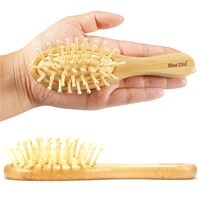 mini natural bamboo hair brush bamboo bristles pin massage comb improve hair growth prevent hair loss dandruff scalp