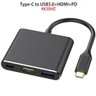 Переходник USB-CHDMI, USB 3,1, концентратор Type-C на HDMI 4K + USB 3,0 + USB-C, зарядный порт для MacBook Pro iPad ProS8 +S9 +проектора