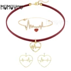 Модные ювелирные изделия высокого качества SWA1:1, Роскошная красная кардиограмма Сердце ожерелье ECG красная веревка романтический подарок для женщин