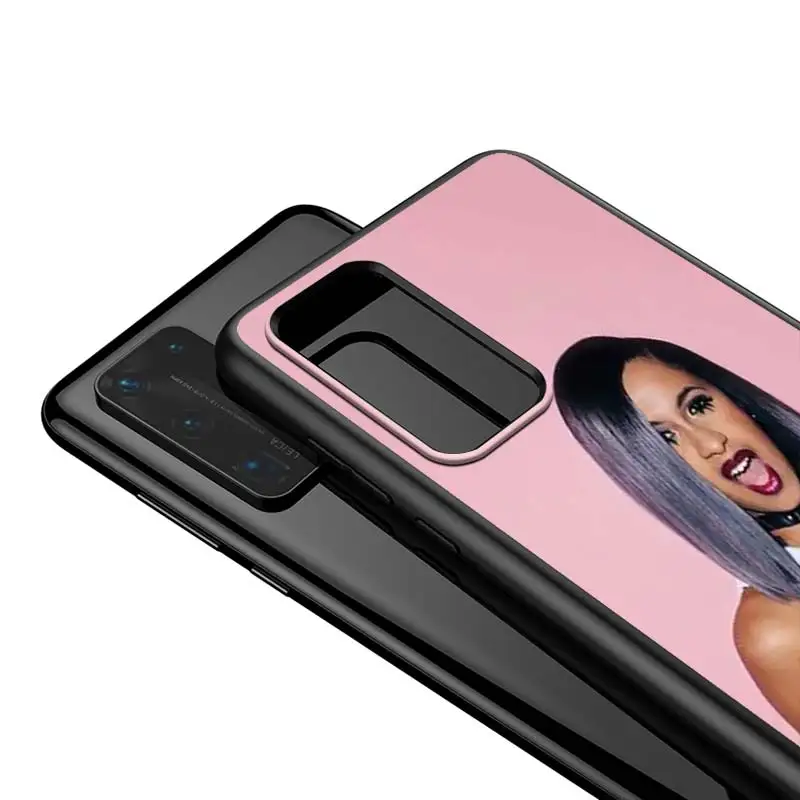 

For Huawei P40 P30 P20 Pro Lite E Plus 5G Bright Black Cover Rapper hip hop Cardi B For Huawei P10 P9 P8 Lite Phone Case