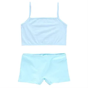 Комплект спортивного нижнего белья для девочек, хлопковое нижнее белье, бюстгальтер for8-14Years, 1 комплектпартия