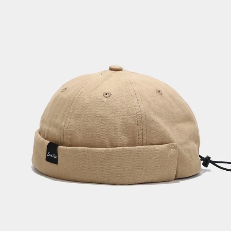 

Pure Color Fashion Men's Autumn And Winter Elastic Adjustable Beanie Hat Men's Hat Cap