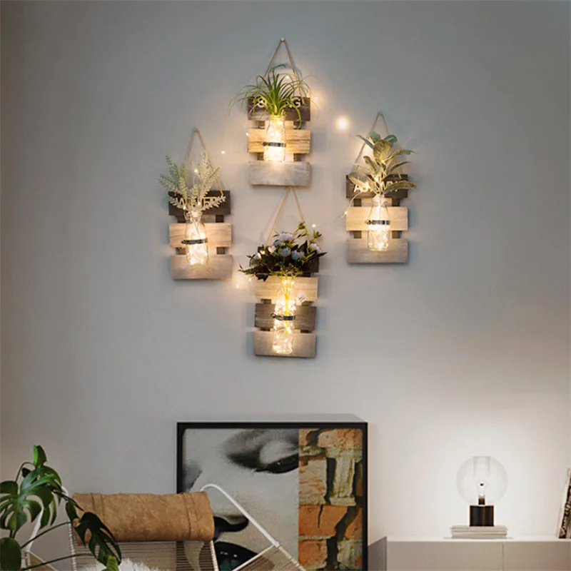 Креативная Скандинавская настенная стеклянная ваза для гидропонных растений с