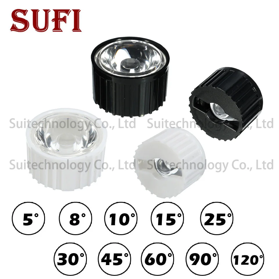 

50pcs High Power 1W 3W 5W LED Lens 5/10/15/30/45/60/90/120 Degree Reflector Collimator 20MM PMMA Lenses For 1 3 5 W LED