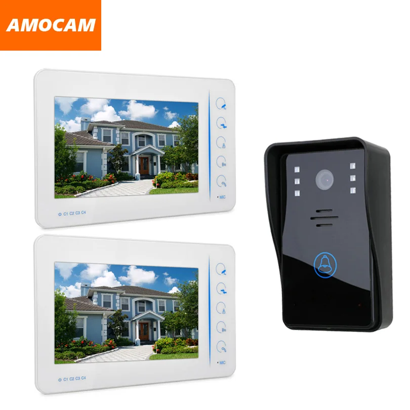 

7" Touch Screen Video door phone Intercom Doorbell System video Doorphone Speakerphone Support 4 Channel CCTV Camera