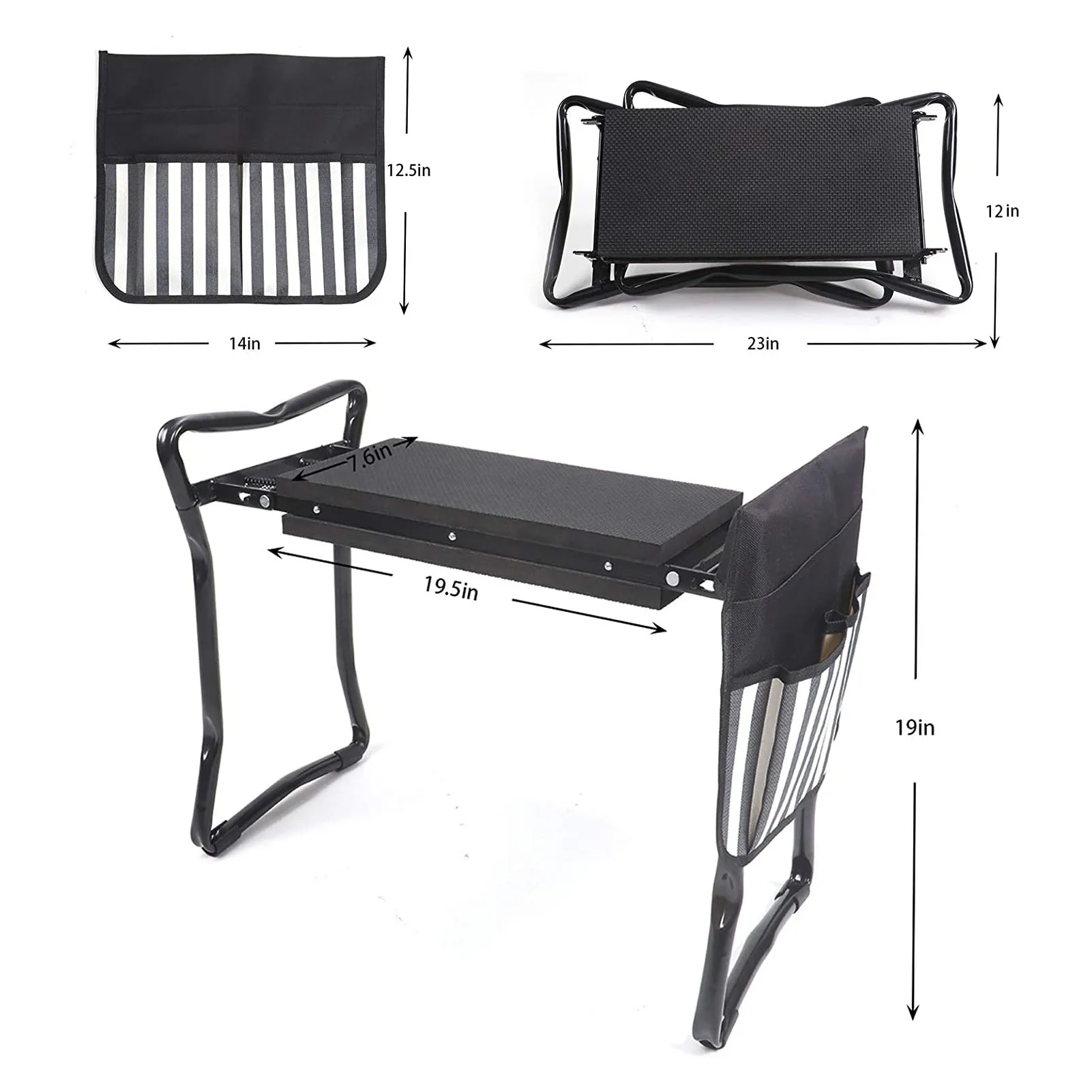 

Folding Garden Kneeler Seat Tool Bag Portable Tool Storage Bag Pouch For Knee Stool Gardening Tools Storage Pouch Tool Kit
