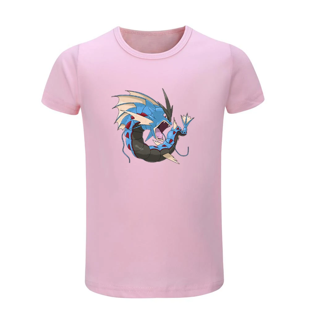 Милые детские футболки с рисунком Pokemon Gyarados Staryu Детские графическим принтом