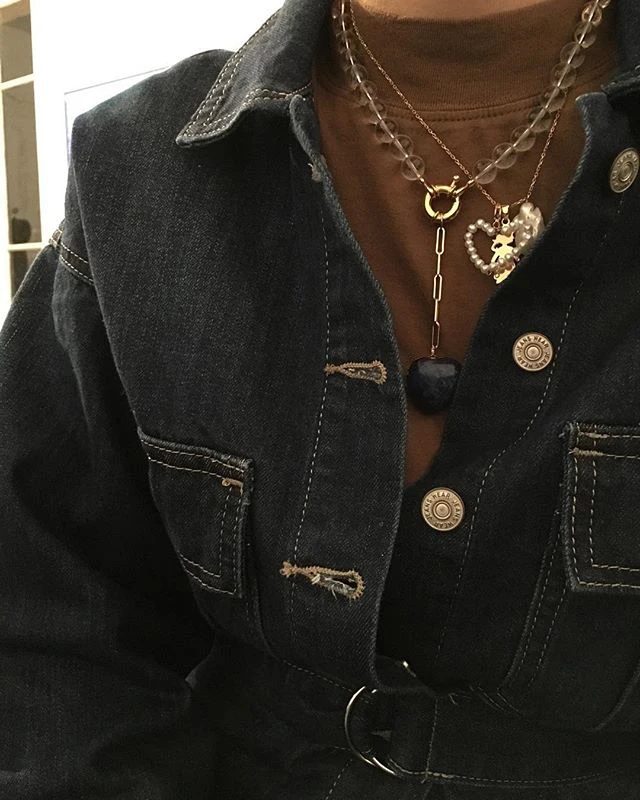 Длинное ожерелье с кулоном из дискотеки и нефрита натурального камня ожерелья