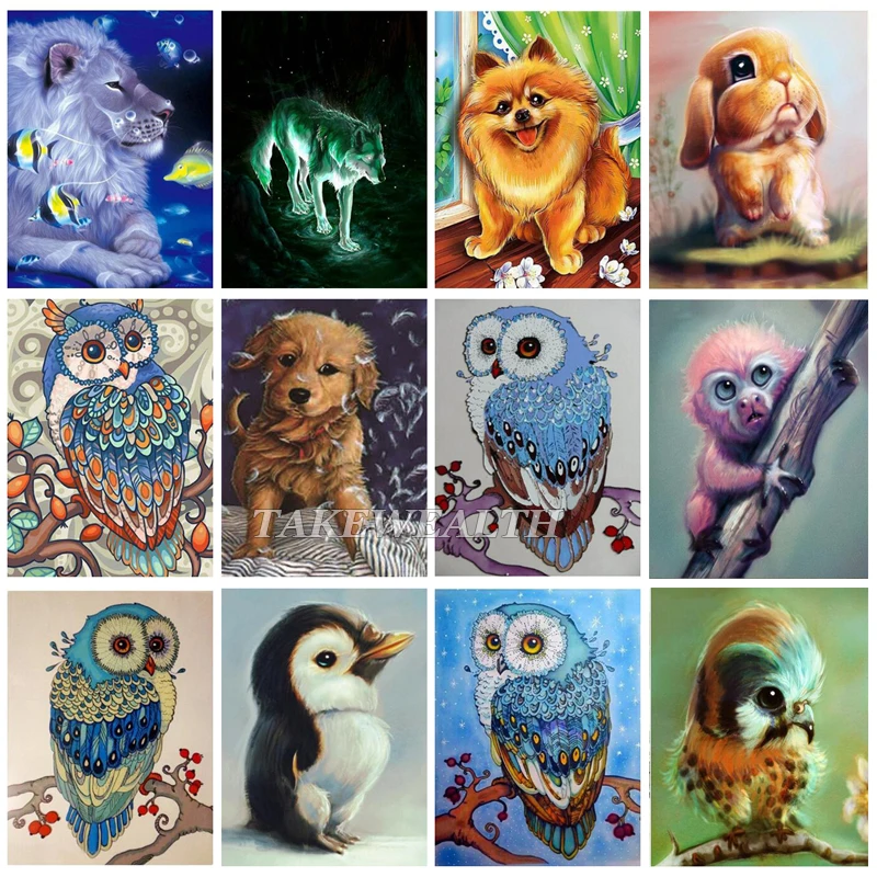 Алмазная живопись 5D &quotсделай сам&quot вышитая картина крестиком попугай Сова