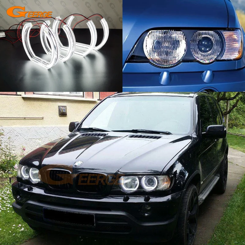 

For BMW X5 X5M E53 E70 Excellent quality Ultra bright DTM Style led Angel Eyes halo rings Day Light Car styling Accessories