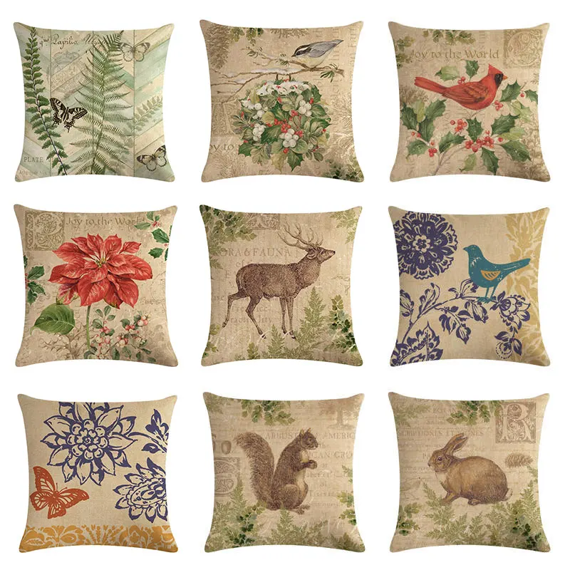 Винтажная декоративная наволочка для дивана в виде цветов|Наволочки| |