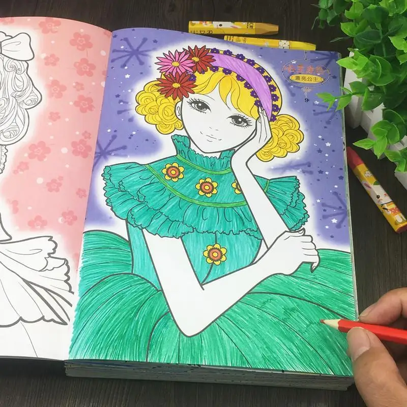 

6 Books/Set Children Drawing Painting Learning Educational Toy Color Book Princess Cartoon Picture Enlightenment Copybooks