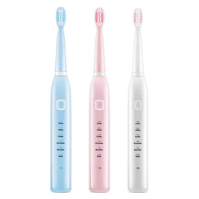 

Electric Toothbrush USB Waterproof Charge Rechargeable Toothbrush for Adults 6 Modes For Adult Replacement Brush Head