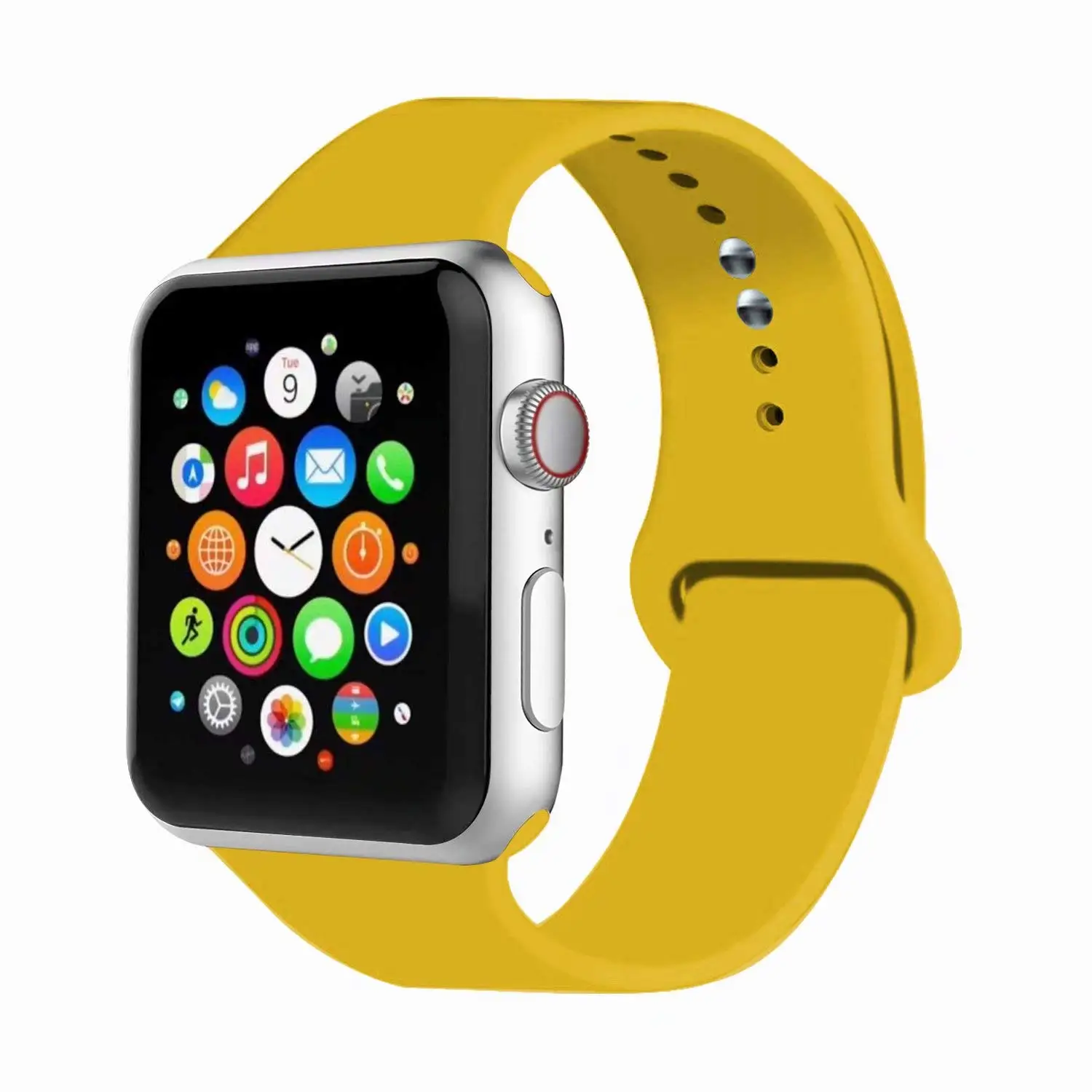 Oulucci Одноцветный ремешок для apple watch 38 мм/40 мм/42 мм/44 мм спортивный ремешок силиконовый ремешок аксессуары для apple watch 5/4/3/2/1