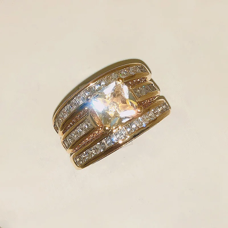 3 шт./комплект ювелирные кольца из золота 14 к с цирконом|Кольца| |