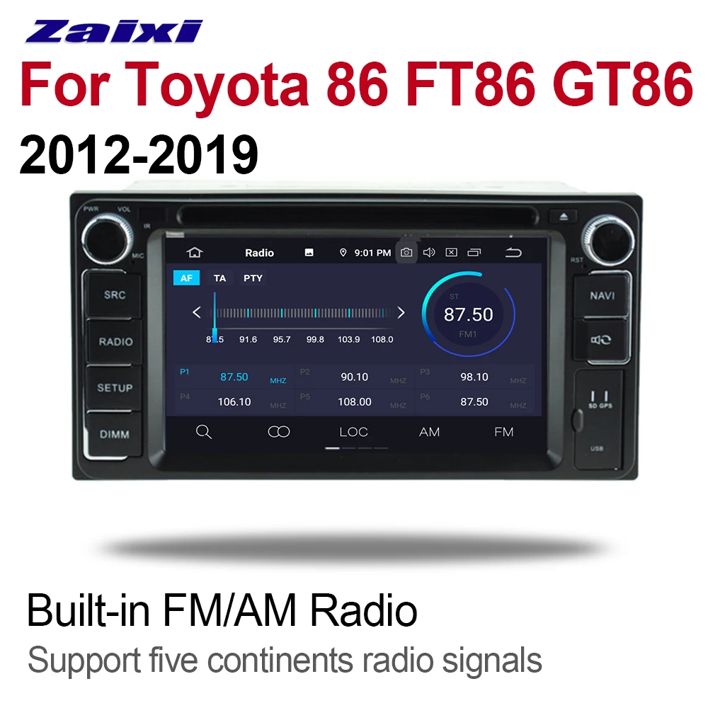 ZaiXi для Toyota 86 FT86 GT86 2012 ~ 2019 2 DIN Автомобильный Android 9 GPS навигация Мультимедийная