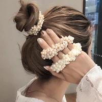 14 color new girls imitation pearl elastic hair rubber bands ponytail holder hair ties bands rope fashion women hair accessories