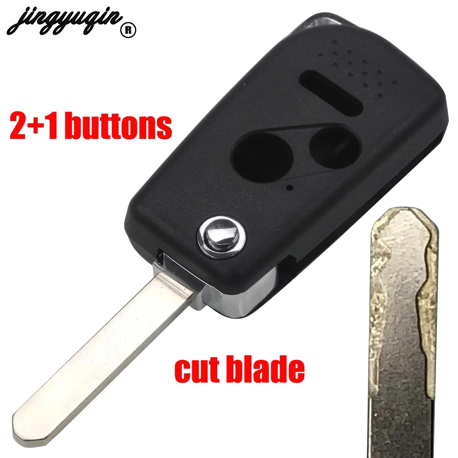 jingyuqin Cut/Uncut Modified Flip Folding Key Shell 2/3 Button For Honda Accord CRV Jazz FRV Fit Fob Remote Case Cover | Автомобили и