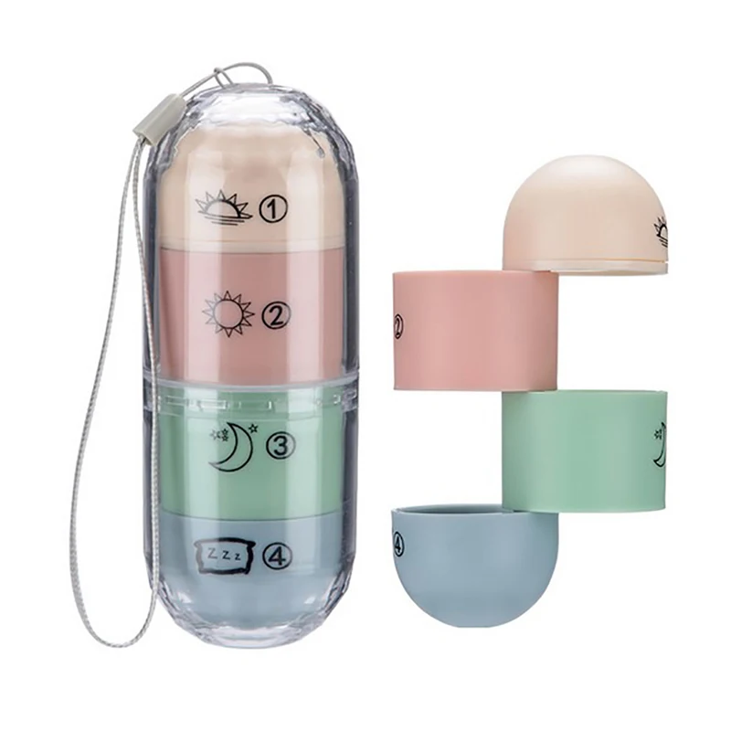 

Travel Convenient Medicine Pill Box Pills Dispenser Pill Organizer Tablet Pillbox Case Container Drug Divider Medicine Box