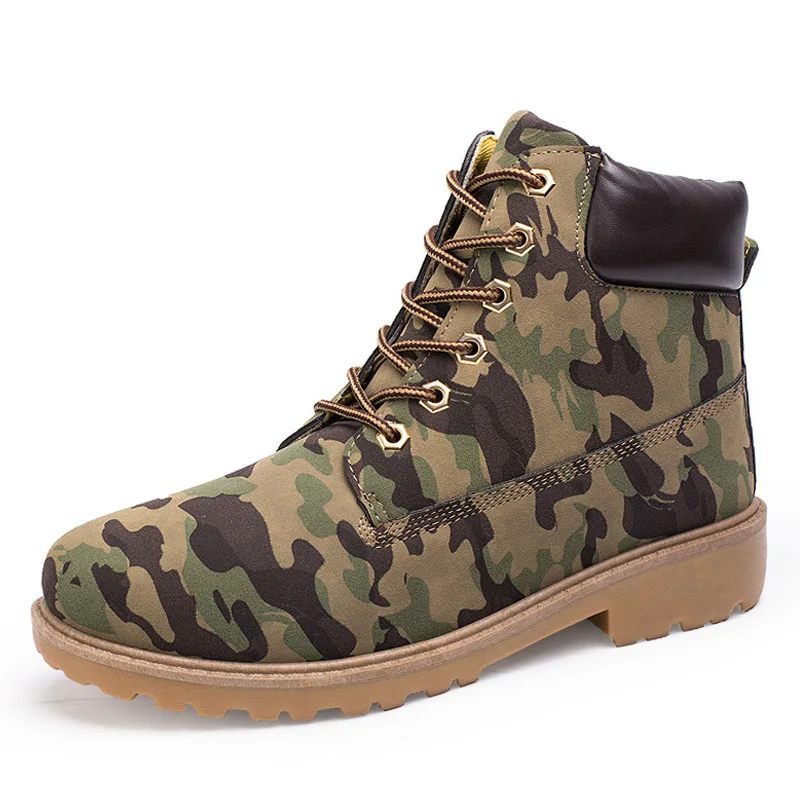 Кожаные ботинки унисекс для пар мужские зимние ботильоны на шнуровке модная