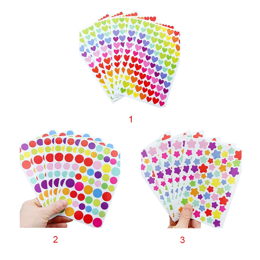 6 шт./лот круглыми точками любящее сердце бумажный альбом стикеры DIY маленькая