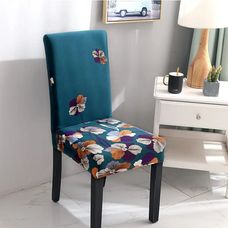 

Universal Size Printing Chair Covers Stretch Chair Covers For Wedding Hotel Dining Seat Protector Long Back Elastic Chair Covers