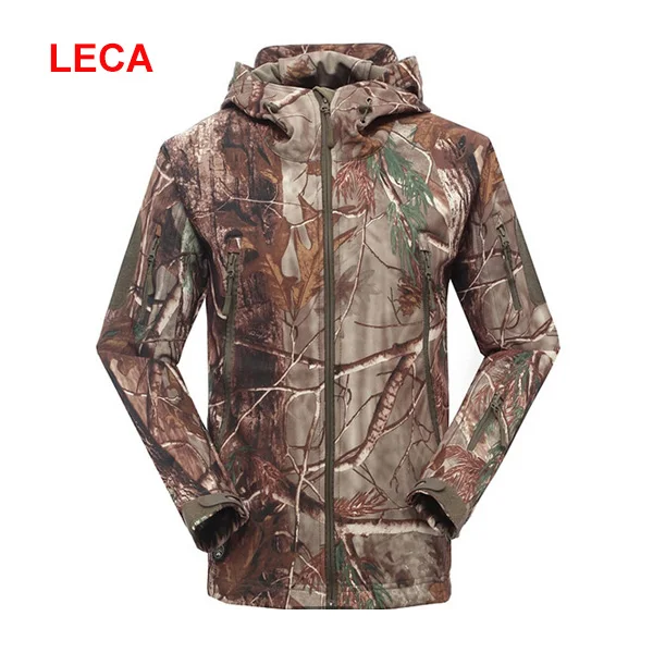 LECA Men Outdoor TAD Jacket Waterproof Tactical Softshell Hooded Jacket Black Green Men Outdoor Jacket Waterproof TAD Coat Shark Skin - Цвет: LECA