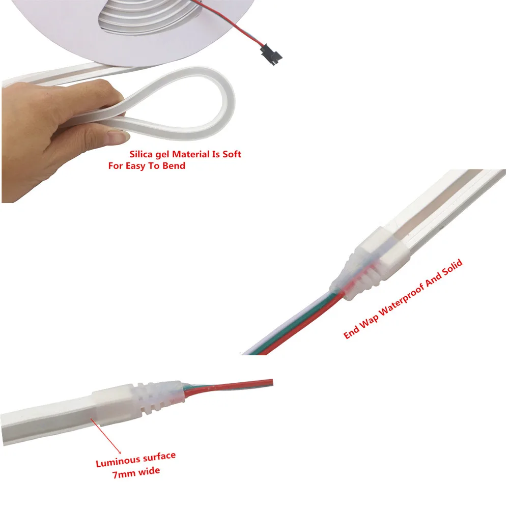 WS2811 светодиодный неоновый веревочный светильник из силикагеля с гибкой полосой