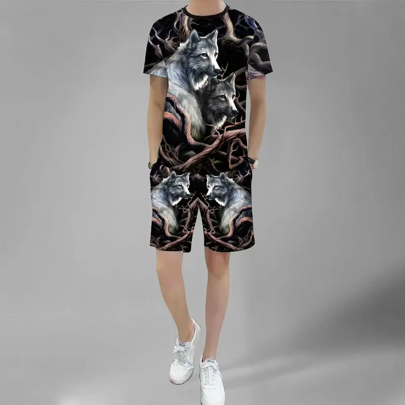 

Men's Short Sleeve Summer Wear Printed O-Neck T-Shirt Casual Simple Comfortable Shorts M-4XL New Arrival 2021