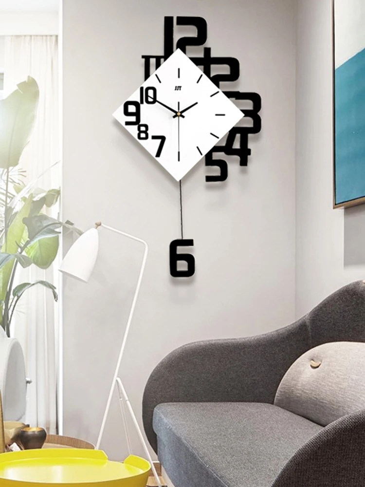 Модные часы для гостиной креативные с маятником модные простые ресторанные