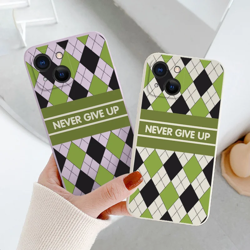 

Ins Rhombus Liquid Silicone Case For iPhone 13 12 Pro Max Mini 11 Pro Max X XR XS MAX SE2020 8 7 Plus 6 6S Plus Soft Back Cover