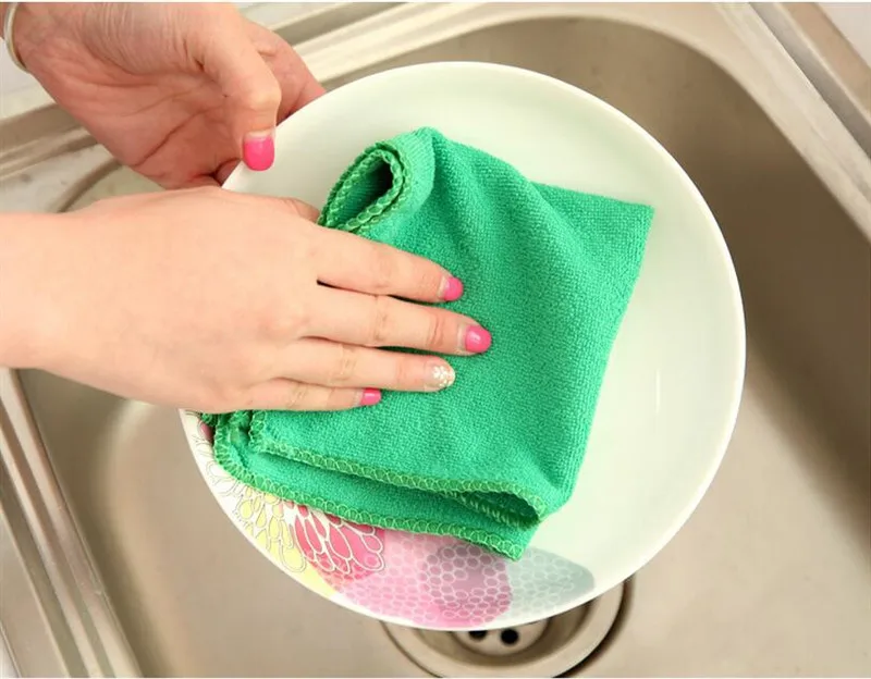 Бытовое кухонное бамбуковое косметическое полотенце для мытья посуды