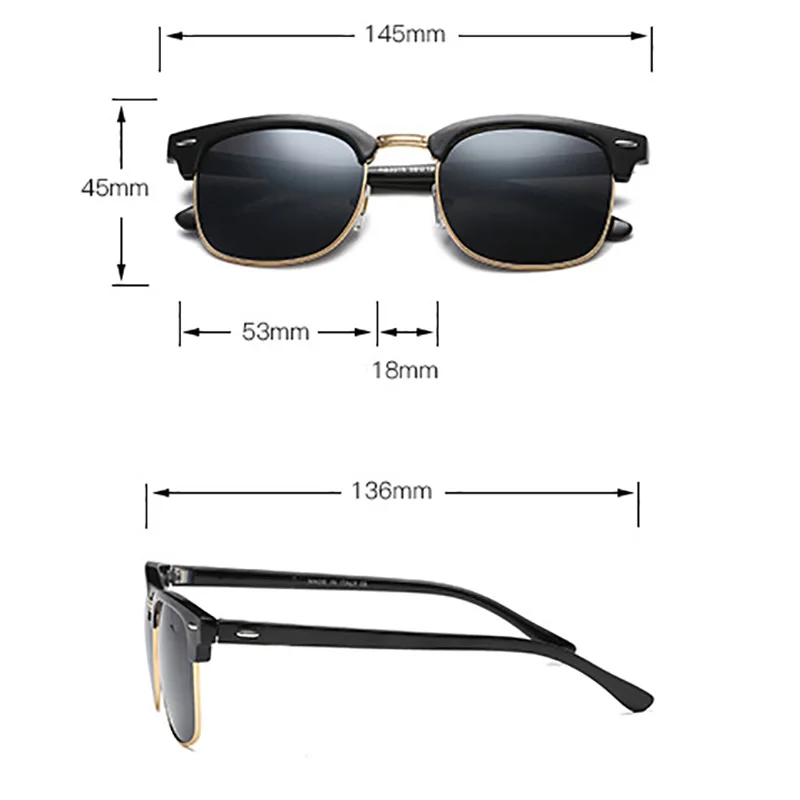

New Sunglasses Fashion Trend Half Frame Ladies Sunglasses Classic Retro Designer Brand Glasses UA400 Driving Fishing Accessories