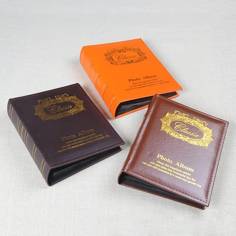 4R6 дюймовый кожаный фотоальбом 200 Карманный Ретро интерстициальный альбом для