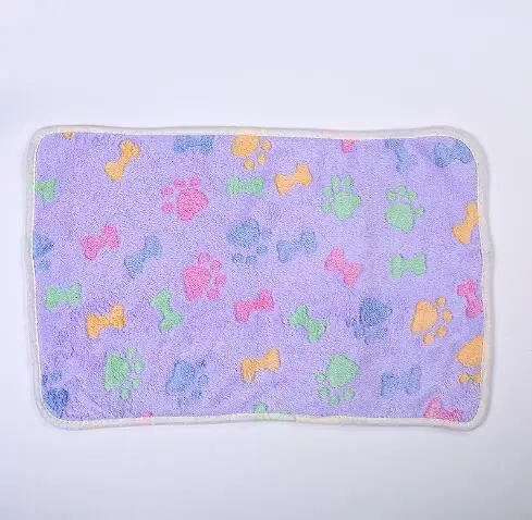Light Purple Домашние животные зима использование подстилка для собаки коралловый флис теплый мягкий сенсорный большой размер спящие коты одеяло s коврики милый Принт домашних животных поставщик - Цвет: Light Purple